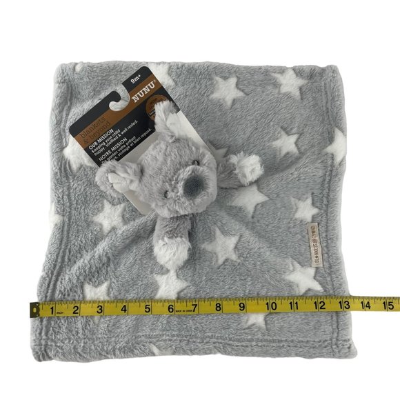 Blankets & Beyond Gray Puppy Dog Lovey 13" Baby Security Blanket Stars Nunu NWT - Picture 9 of 9